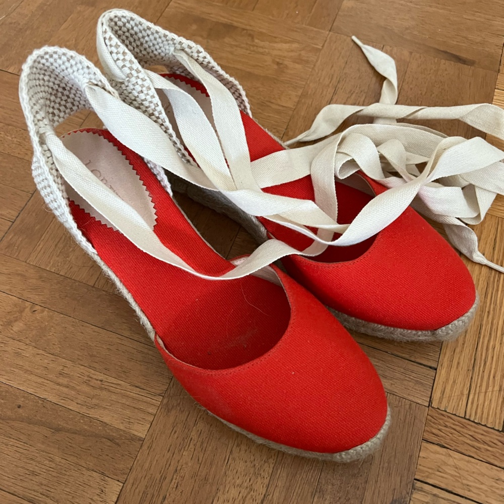 Red espadrille sandals J crew